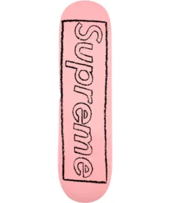Supreme KAWS Chalk Logo Skateboard Deck Pink