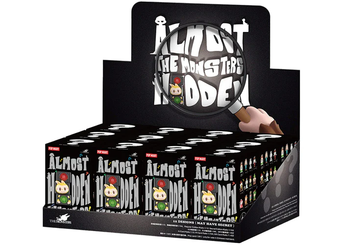 Pop Mart Labubu The Monsters Almost Hidden Series Figuren Versiegelter Karton (12 Blind Boxen)
