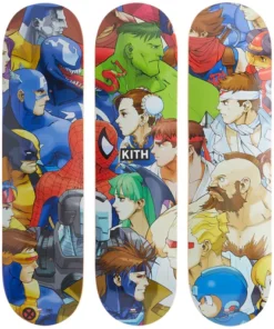 Kith x Marvel Capcom Triptych Set aus 3 Skateboard-Decks