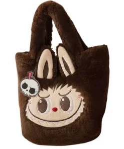 Pop Mart The Monsters Labubu Classic Bag Series Wendbare Plüschtasche Braun
