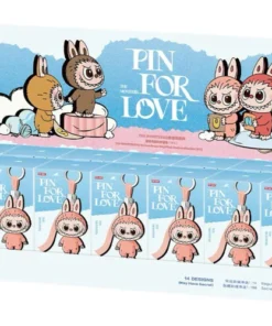 Pop Mart Labubu The Monsters Pin for Love Serie Vinyl Plüschanhänger (N-Z) Versiegelter Karton (14 Blindboxen)
