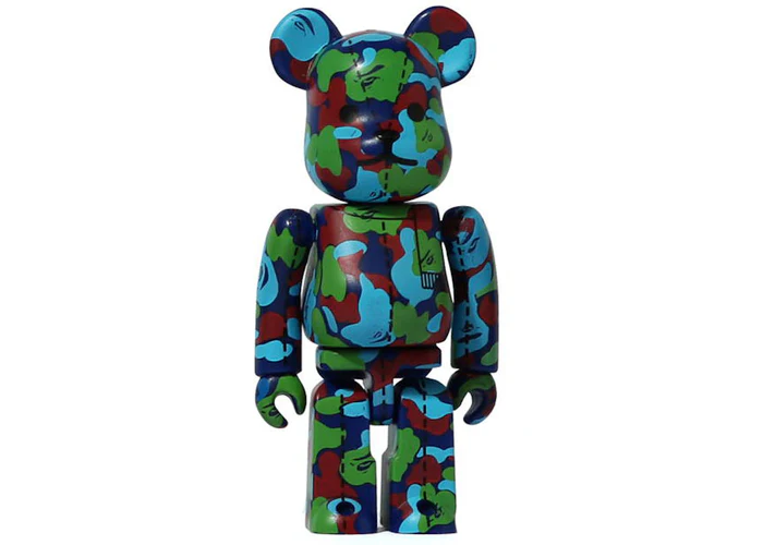 Bearbrick A Bathing Ape 28th Anniversary Camo #1 100% Grün/Rot/Blau
