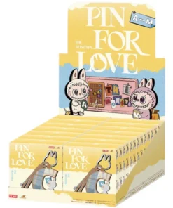 Pop Mart Labubu The Monsters Pin for Love Serie Buchstabenanhänger (A-M) Versiegelter Karton (14 Blindboxen)