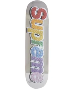 Supreme Bling Box Logo Skateboard Deck Platin