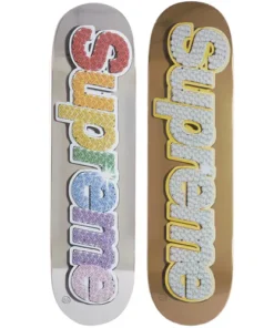Supreme Bling Box Logo Skateboard Deck Set Multicolor