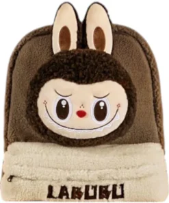 Pop Mart The Monsters Labubu Classic Bag Series Fleece-Rucksack Braun