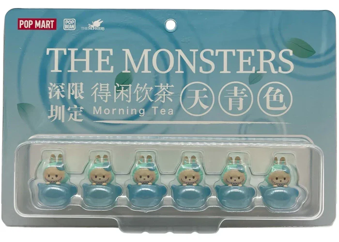 Pop Mart Pop Bean Labubu The Monsters Morning Tea (China Exclusive) Figurenset Blau