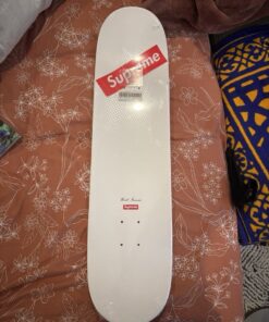 Supreme Tonal Box Logo Skateboard Deck Weiß