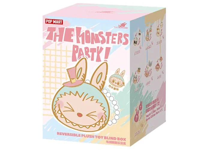 Pop Mart Labubu The Monster Party Serie Wendbare Plüschpuppe Einzel-Überraschungsbox